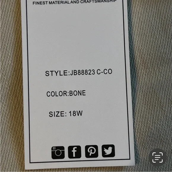 Judy Blue Tan Bone Garment Dyed High Waist Jeans JB88823 C-CO Women Sz. 18W NWT - Picture 4 of 8